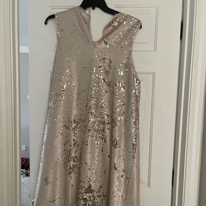 Beige and gold dress